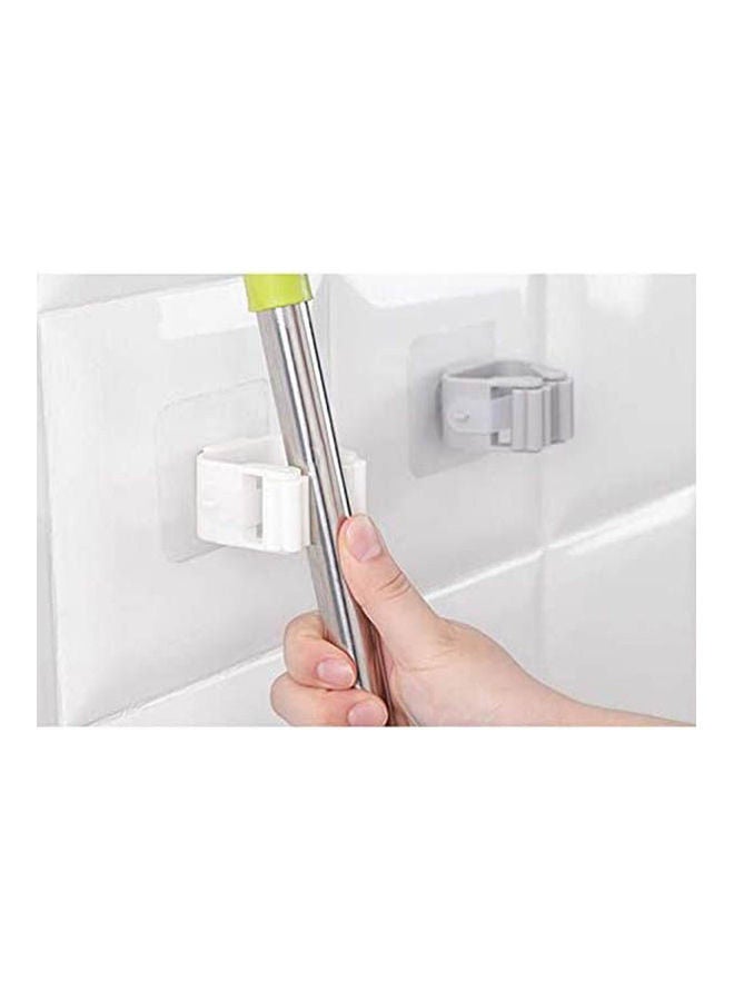 Punch Adhesive Wall Mounted Mop Holder Storage Grey - Image 2