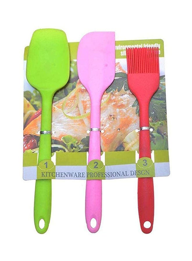 مجموعة مكونة من 3 قطع من ملعقة السيليكون وفرشاة الطبخ
