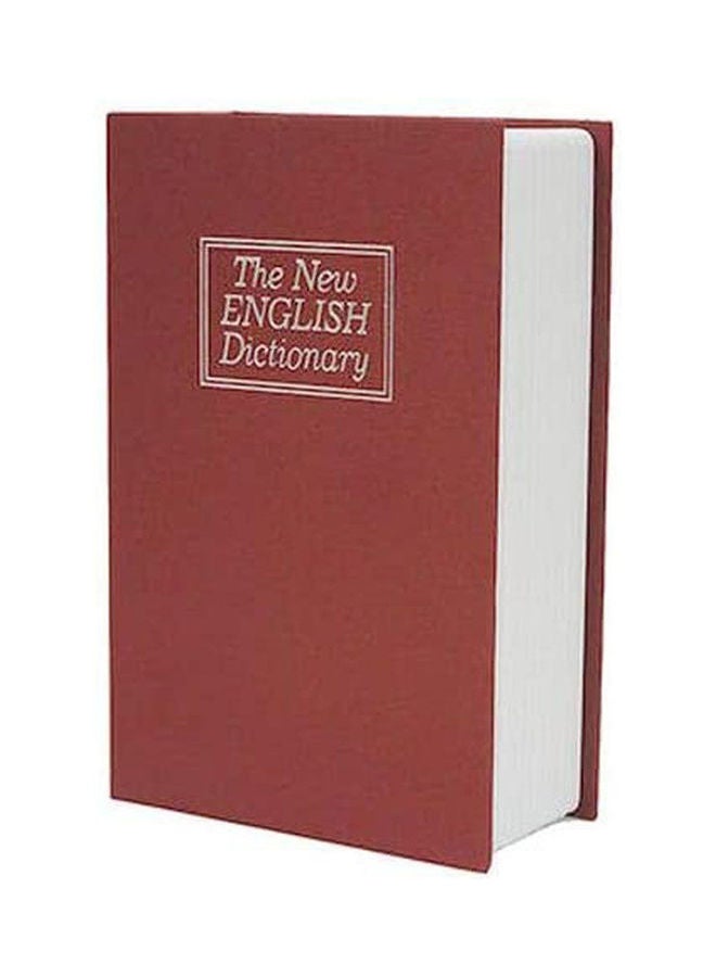 Dictionary Book Diversion Metal Safe With Key Lock Red