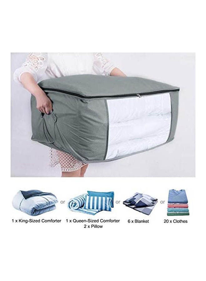 Pack of 2 Large Capacity Clothing Storage Bag Set Grey
