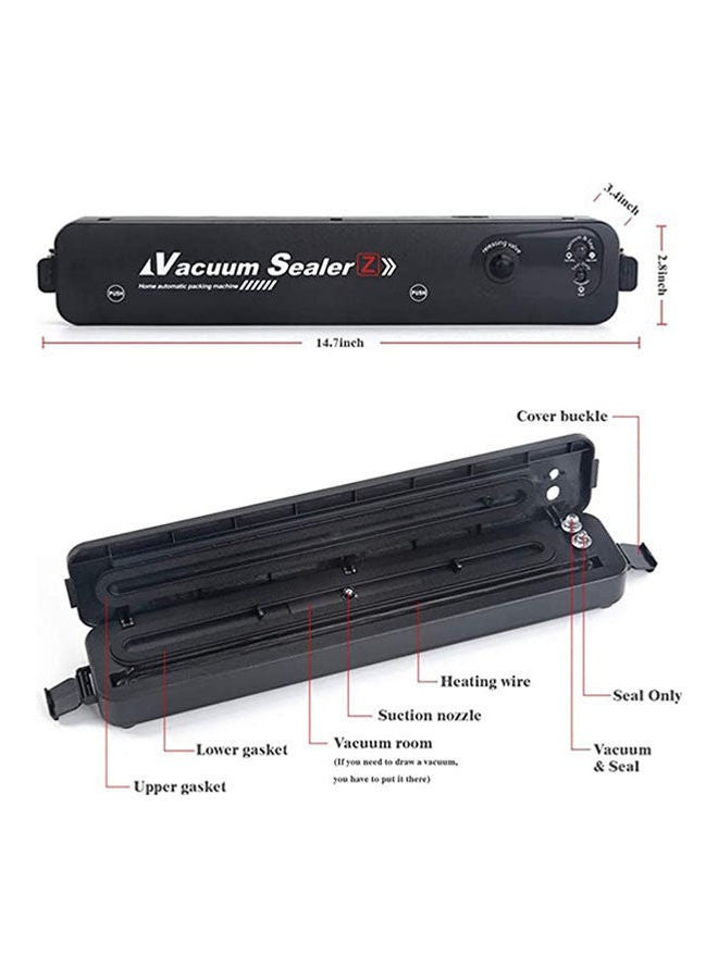 Vacuum Sealer With 10 Vacuum Sealer Bags AS-110593-KD182 Black  - Image 2