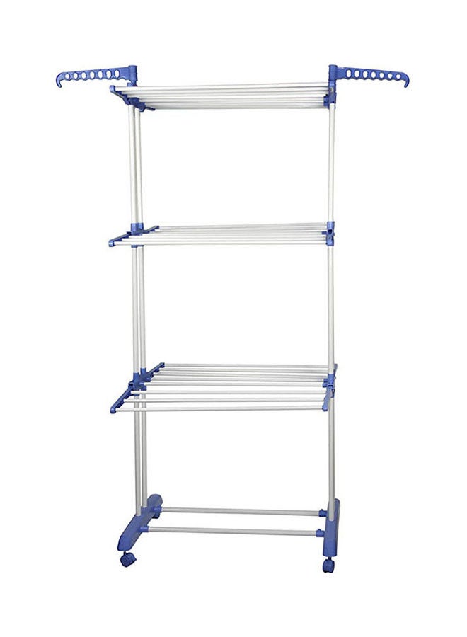 Leostar - Three Layer Clothes Rack Hanger With Wheels Blue - Image 1