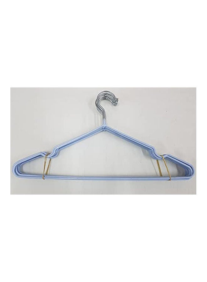 Silicone Coated Stainless Steel Clothes Hanger - 10 Pieces BLue 