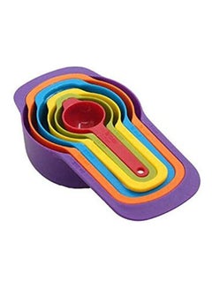 Plastic 6 Pcs Measuring Spoon Cup Set With Different Capacity Multicolour