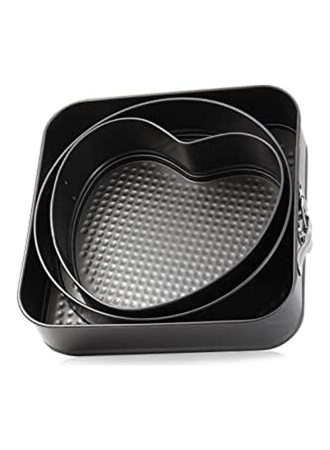 3 Set Springform Pans Cake Bakeware Mould Kitchen Accessories Grey - Image 1