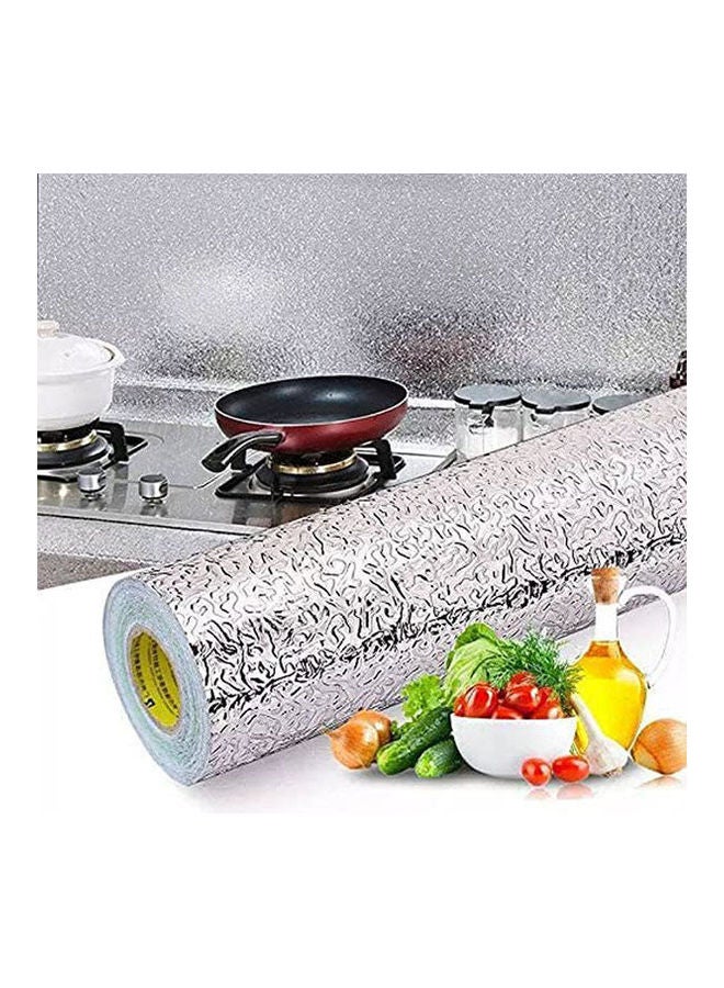 Generic Roll Waterproof Kitchen Multi Purpose Marble Kitchen Cabinet Gazer Sticker Inserts Rack Silver 5meter  - Image 1