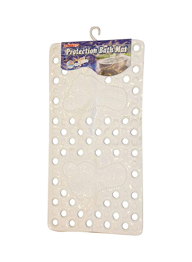 Foot Printed Bathtub Mat White 