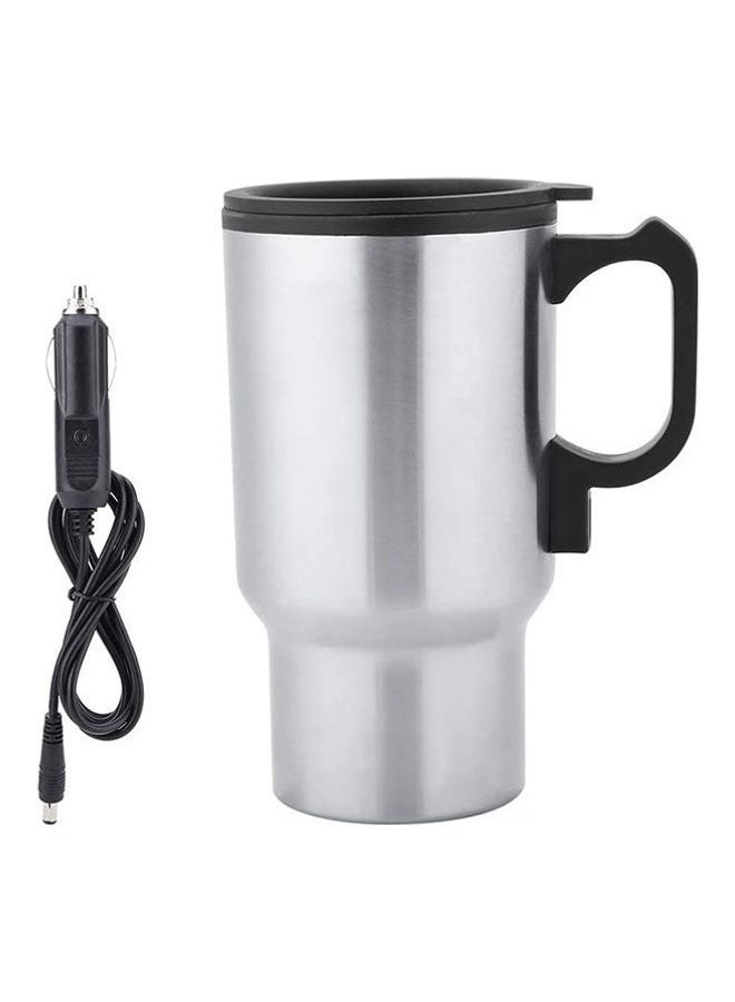Generic - Electric Cup- 12V Stainless Steel Travel Mug Electric Car Heating Coffee Milk Cup Hot Water Bottle Silver-Beige - Image 1