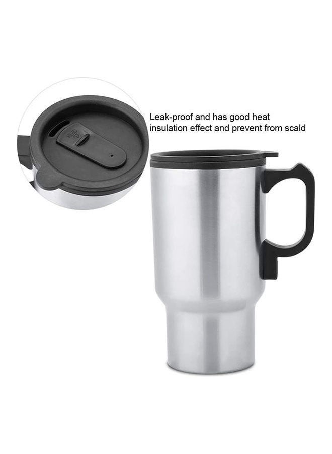 Generic - Electric Cup- 12V Stainless Steel Travel Mug Electric Car Heating Coffee Milk Cup Hot Water Bottle Silver-Beige - Image 1