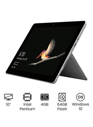 SurfaceÂ GO With 10-Inch PixelSense Display, Intel Pentuim Gold Processor/4GB RAM/64GB Flash Memory/Intel HD Graphics 615/Windows 10 English Silver - v1649259541/N20099855A_1