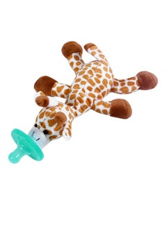 OUTAD Baby Soothing Silicone Pacifier With Animal Themed Plush Toy For Kids - Brown  - Image 3