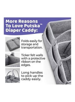 Portable Sturdy Exterior Baby Diaper Caddy Organizer With Additional Side Pockets - v1649260183/N43071521A_4