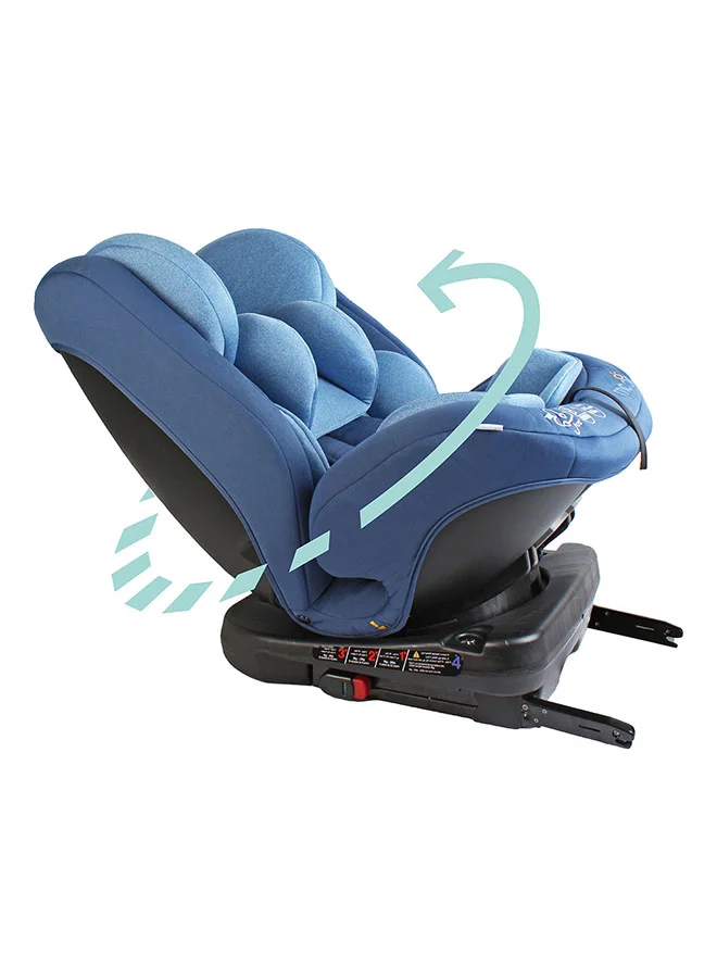 Moon Rover 360° Baby Car Seat – Group 0+/1/2/3 Convertible Travel Seat (0m–12y), Rear Facing 0–12m, Forward Facing 9m–12y, Safety Harness – Blue