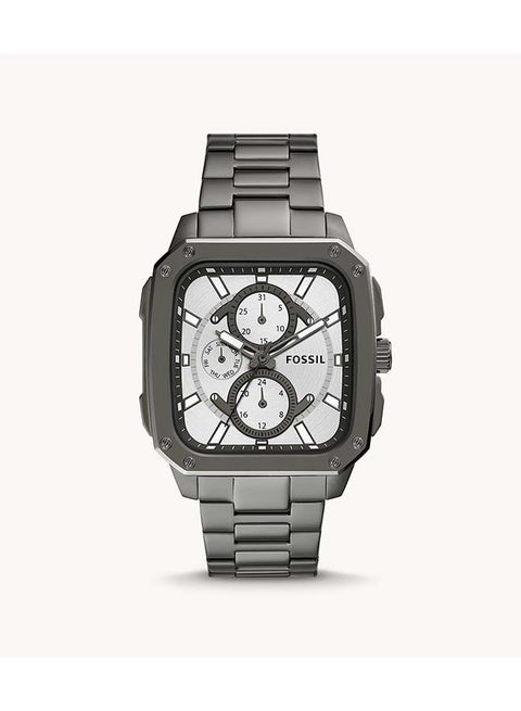 Men's Inscription Rectangle Shape Stainless Steel Chronograph Wrist Watch BQ2657 - 42mm - Grey