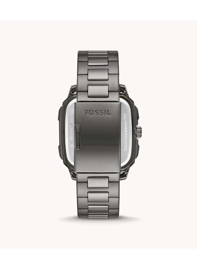 FOSSIL - Men's Inscription Rectangle Shape Stainless Steel Chronograph Wrist Watch BQ2657 - 42mm - Grey - Image 1
