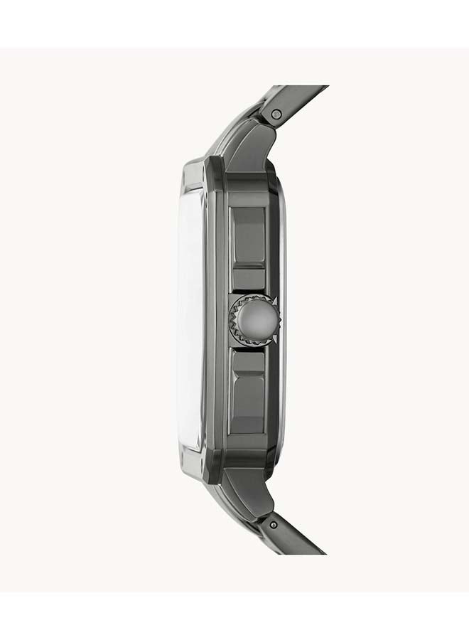 FOSSIL - Men's Inscription Rectangle Shape Stainless Steel Chronograph Wrist Watch BQ2657 - 42mm - Grey - Image 1