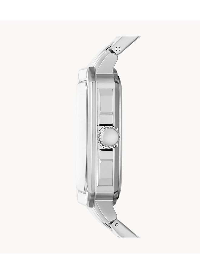 FOSSIL Men's Inscription Rectangle Shape Stainless Steel Chronograph Wrist Watch BQ2655 - 42mm - Silver  - Image 3