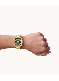 FOSSIL Men's Inscription Rectangle Shape Stainless Steel Chronograph Wrist Watch BQ2656 - 42mm - Gold  - Image 4