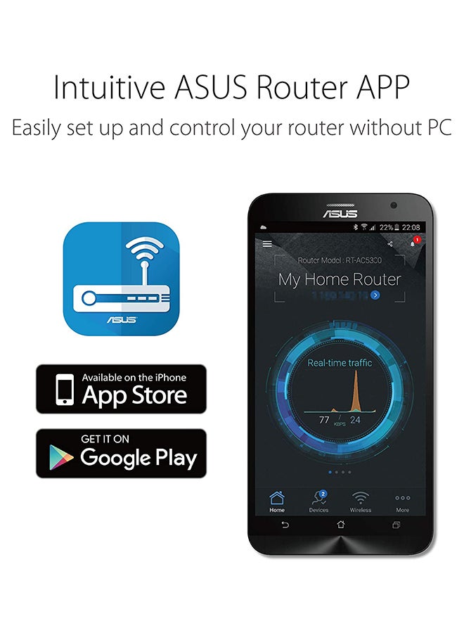ASUS - RT-AX58U AX3000 Dual Band WiFi 6 (802.11ax) Gaming Router Supporting MU-MIMO And OFDMA Technology Black - Image 1