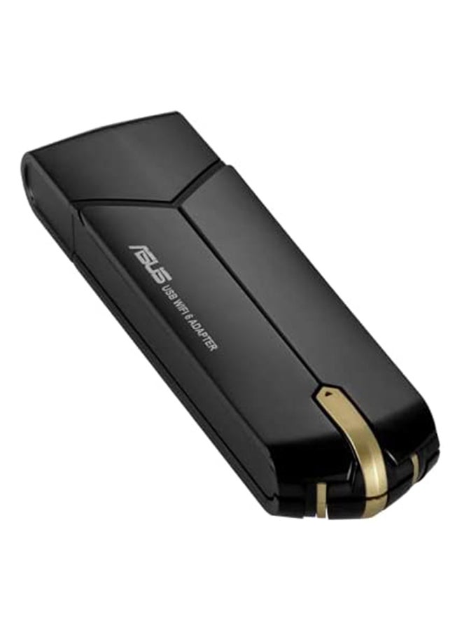 USB-AX56 Dual Band AX1800 WiFi Adapter, 1800 Mbps, WPA3 Security, 4 GHz/5 GHz Frequency, High Efficiency, 2x2 Support, Gaming & Streaming, MU MIMO, Beamforming, Plug & Play, Black | 90IG06H0-MO0R00 Black