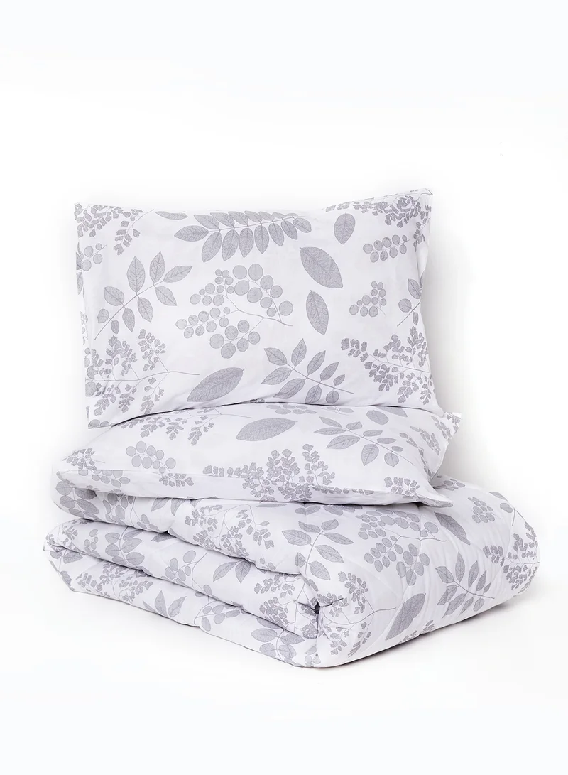 Noon East Comforter Set With Pillow Cover - For King Size Mattress - 100% Cotton Percale - Sleep Well Lightweight And Warm Bed Linen Grey 200x240cm +Pillow Cover 50X75cm
