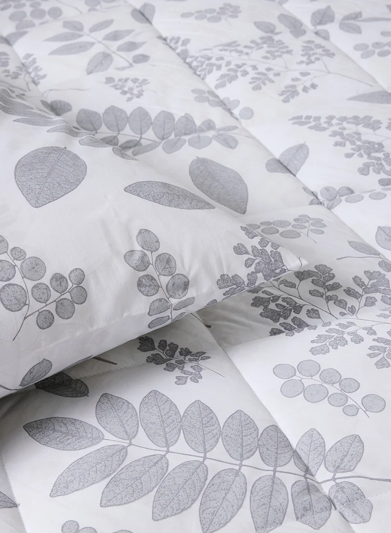 Noon East Comforter Set With Pillow Cover - For King Size Mattress - 100% Cotton Percale - Sleep Well Lightweight And Warm Bed Linen Grey 200x240cm +Pillow Cover 50X75cm
