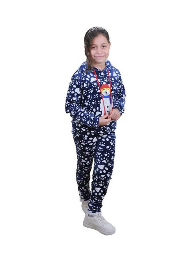 سيزار Printed Hooded Neck Long Sleeve Pyjama Set Multicolour - Image 1