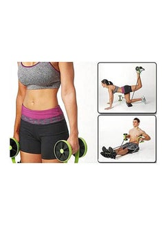 ماركة غير محددة Sport Core Double Ab Roller Exercise Equipment Ab Wheel Roller Supports Abdominal Workout Machine  - Image 2