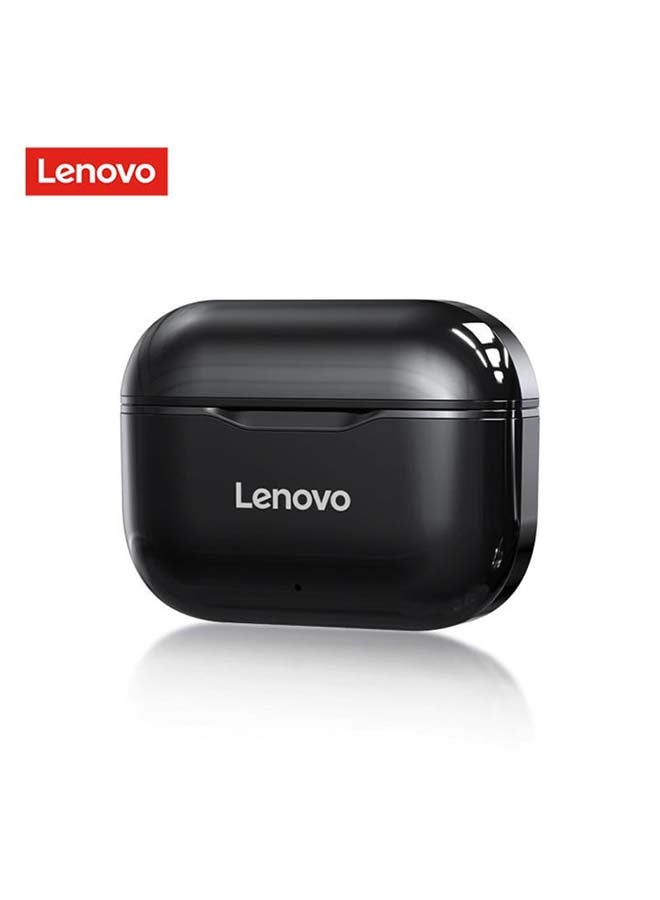 Lenovo - LP1 TWS Earbuds Bluetooth 5.0 True Wireless Headphones Touch Control Sport Headset IPX4 Sweatproof In-ear Earphones with Mic 300mAh Charging Case Pure Black - Image 1