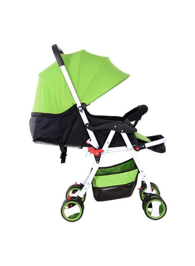 BABY PLUS - Two Tray One Hand Fold Multi Position Recline Baby Stroller With Large Canopy And Shopping Basket - Image 1