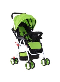 BABY PLUS Two Tray One Hand Fold Multi Position Recline Baby Stroller With Large Canopy And Shopping Basket  - Image 4