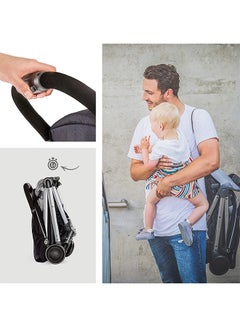 hauck Travel Pushchair Swift Plus, Ultra Light, One Handed Folding, Compact Fold, Fully Reclining, Large Shopping Basket, Up To 18 Kg - Black Grey  - Image 2