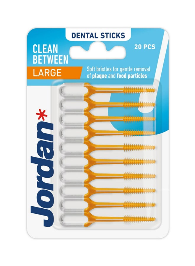 Jordan 20-Piece Clean Between Teeth Stick Set White/Orange