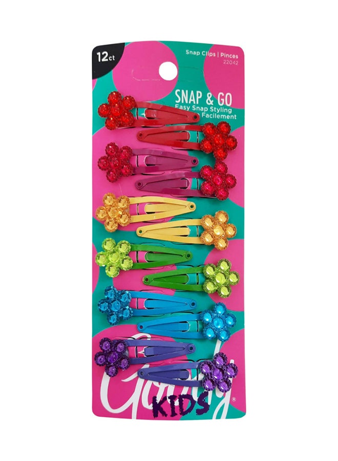 Goody 12-Piece Classics Jewelled Flower Contour Clip Multicolour - Image 1