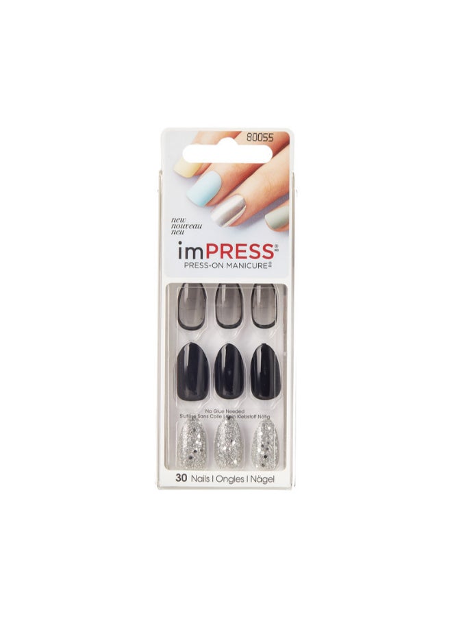 Kiss Impress 30-piece Nails Ten Different Looks Black/ Silver  - Image 1