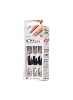 Kiss Impress 30-piece Nails Ten Different Looks Black/ Silver  - Image 3