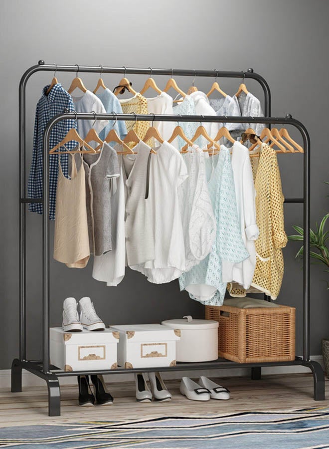 ALMUFARREJ - Clothes Organizer And Holder Metal Stand 96x44x162 cm Black - Image 1
