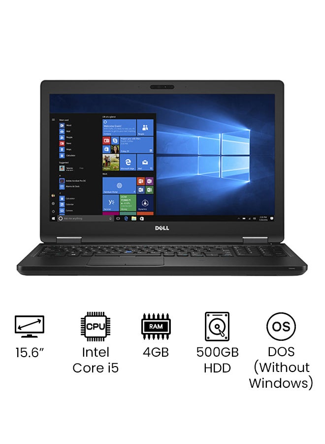 Latitude 5580 Laptop With 15.6-Inch Display, Core i5 Processor/4GB RAM/500GB HDD/Intel HD Graphics 520/DOS (Without Windows) Black