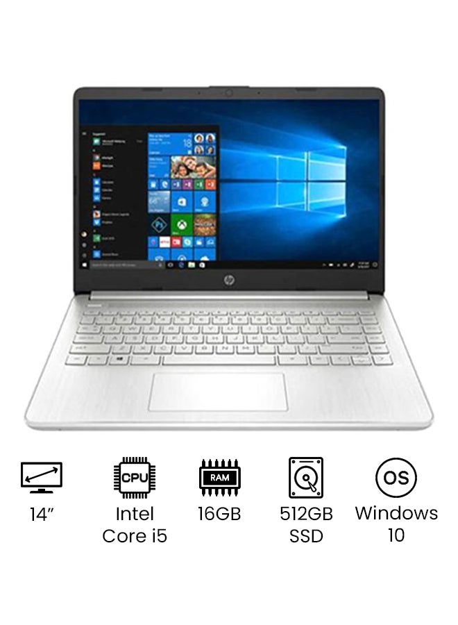 HP - Sleek & Slim (Upgraded Version) Laptop With 14-Inch Full HD Display, Intel Core i5-1035G1 Processor (8M Cache, up to 4.50 GHz )/16GB RAM/512 GB SSD Nvme/Intel Iris Xe Graphics/Windows 10 /International Version English Platinum - Image 1