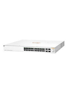 HP Switch Aruba Smart 24Port 10-100-1000Mbps + 4Port Sfp-Sfp+ 1-10Gbe 370W Managed Rackmount White  - Image 1