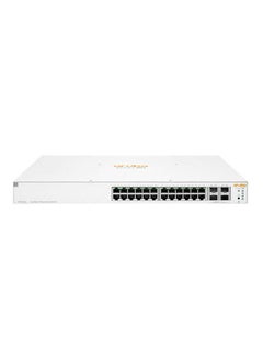 HP Switch Aruba Smart 24Port 10-100-1000Mbps + 4Port Sfp-Sfp+ 1-10Gbe 370W Managed Rackmount White  - Image 2