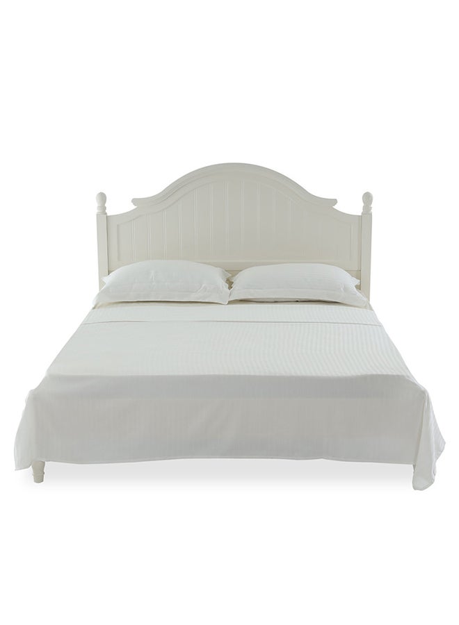 هومس آر أس طقم شرشف سرير مسطح مع غطاء مخدة مكون من 3 قطع قطن أبيض Super King - Image 2