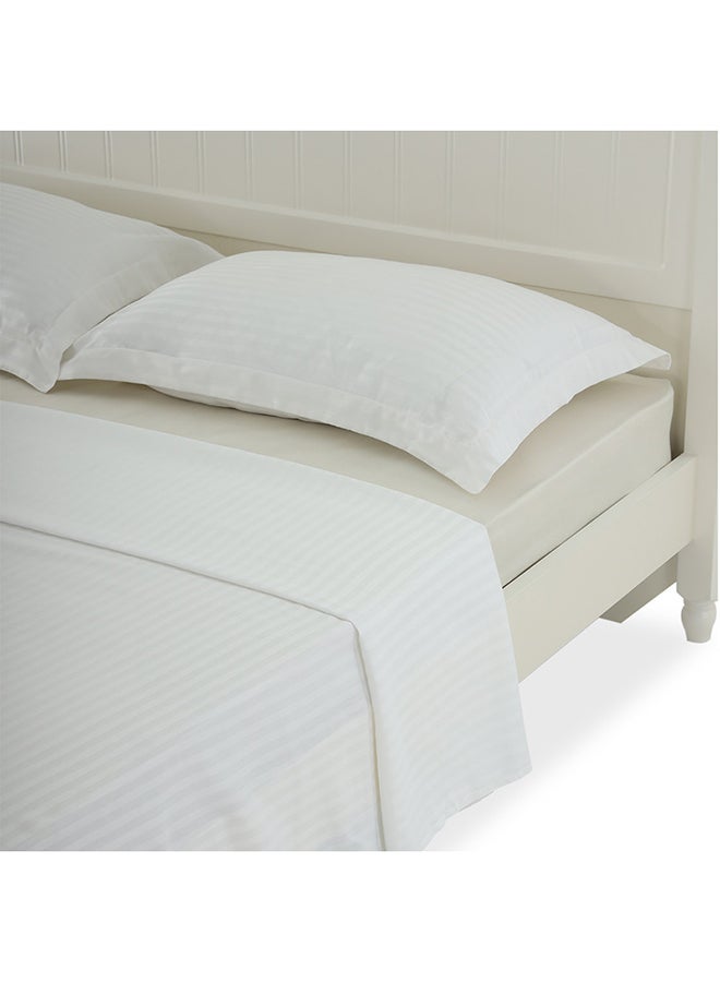 هومس آر أس طقم شرشف سرير مسطح مع غطاء مخدة مكون من 3 قطع قطن أبيض Super King - Image 4