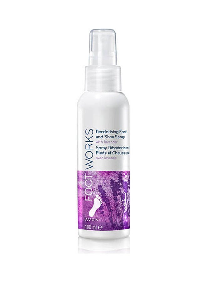 AVON Footworks Deodorising Foot & Shoe Spray With Lavender Purple 100ml 