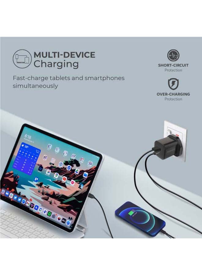33W Power Delivery GaNFast Charging Adapter Black
