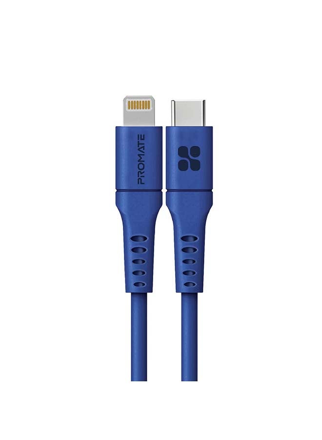 PROMATE - 20W Power Delivery Fast Charging Lightning Cable 2M Blue - Image 1