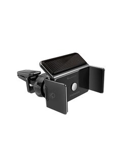 Solar Powered Car Phone Holder, Eco Powered AC Vent Mount Holder With Secure Auto Clamping, 360 Degree Rotation, One Touch Release And Stable Mounting For Apple iPhone 13, Galaxy S21, GPS Black