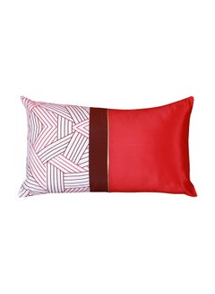 Rectangle Shaped Decorative Modern Polyester Cushion Cover Red 30X50cm