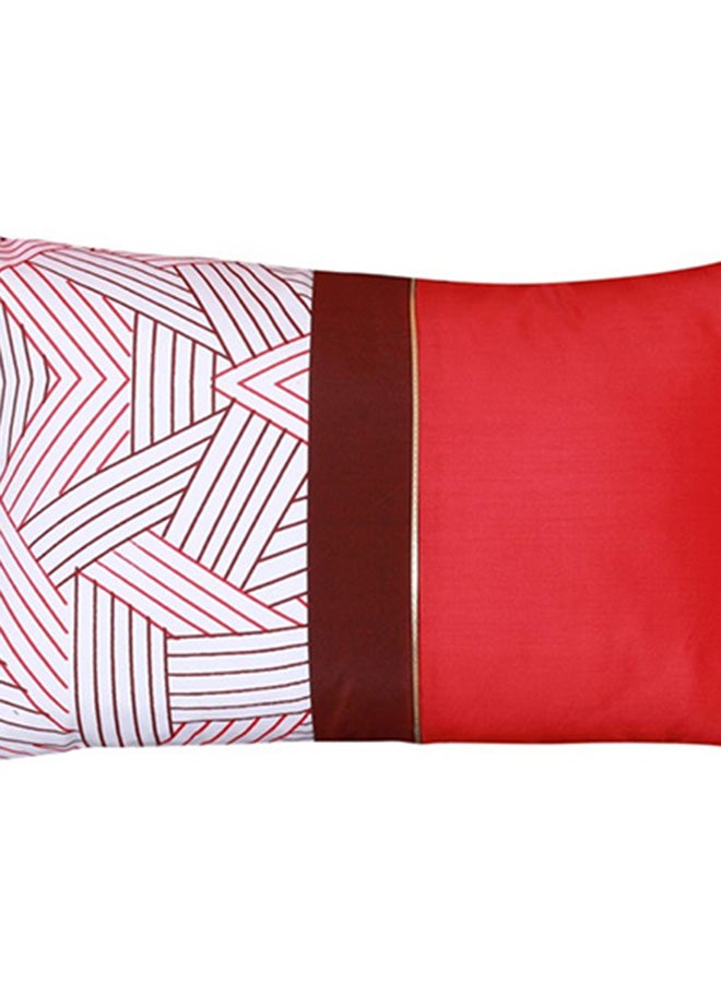 Hometown - Rectangle Shaped Decorative Modern Polyester Cushion Cover Red 30X50cm - Image 1