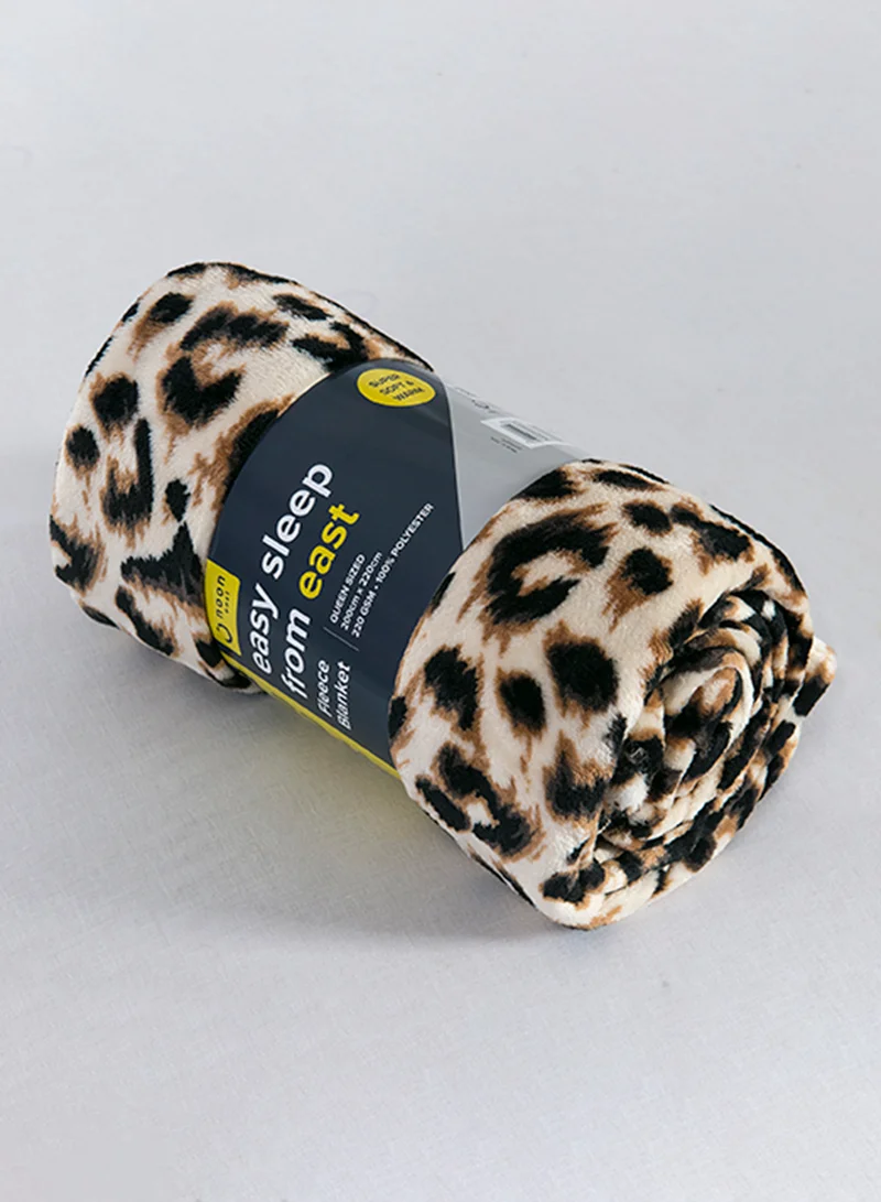 ايست من نون Lightweight Summer Blanket King Size 220 GSM Extra Soft Fleece All Season Blanket Bed And Sofa Throw  220x240 cms Leopard Print Leopard Print 220 x 240cm